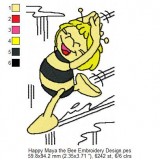Happy Maya the Bee Embroidery Design